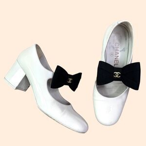 Chanel Patent Mary Jane CC Bow Pumps